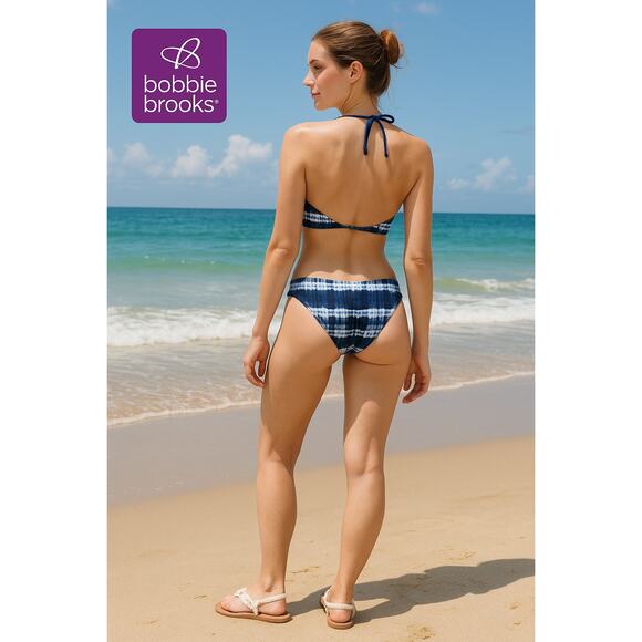 NWT Bobbie Brooks Blue Tie Dye Bikini Sz. L - Picture 2 of 4